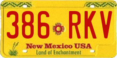 NM license plate 386RKV