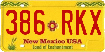 NM license plate 386RKX