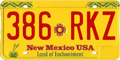 NM license plate 386RKZ