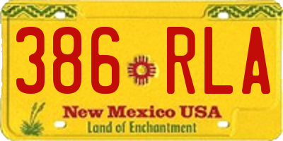 NM license plate 386RLA