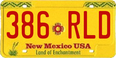 NM license plate 386RLD
