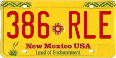 NM license plate 386RLE