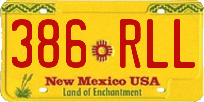 NM license plate 386RLL