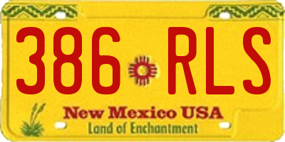 NM license plate 386RLS