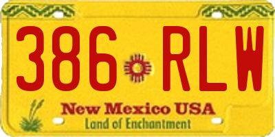 NM license plate 386RLW