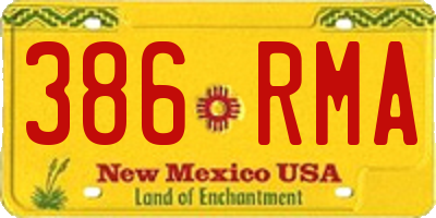 NM license plate 386RMA