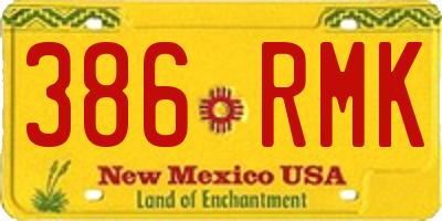 NM license plate 386RMK