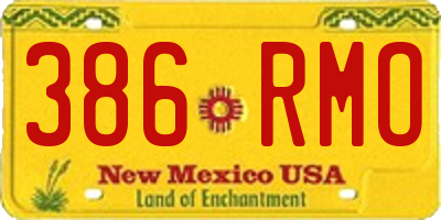 NM license plate 386RMO