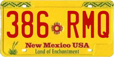 NM license plate 386RMQ