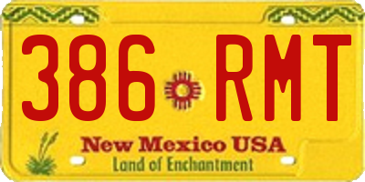 NM license plate 386RMT