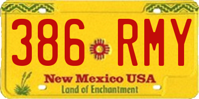 NM license plate 386RMY