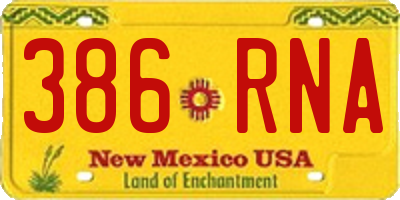 NM license plate 386RNA
