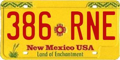 NM license plate 386RNE