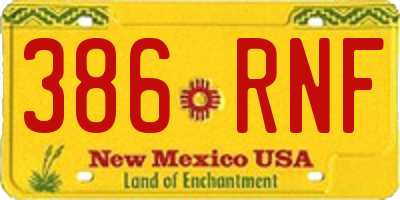 NM license plate 386RNF