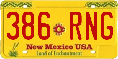 NM license plate 386RNG