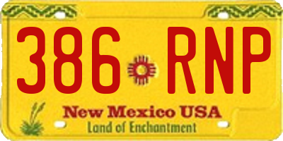 NM license plate 386RNP