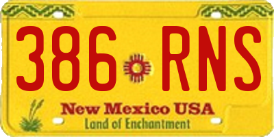 NM license plate 386RNS