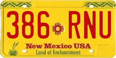 NM license plate 386RNU