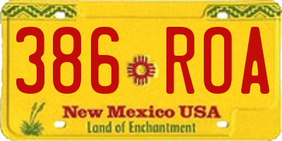 NM license plate 386ROA