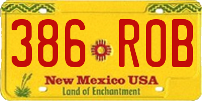 NM license plate 386ROB