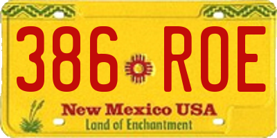 NM license plate 386ROE