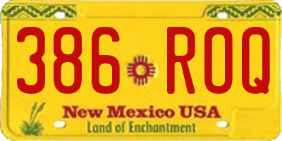 NM license plate 386ROQ