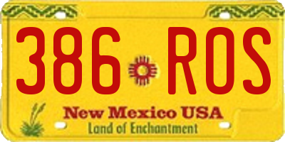 NM license plate 386ROS