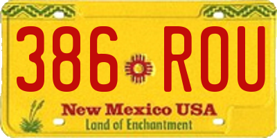 NM license plate 386ROU