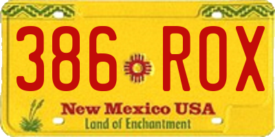 NM license plate 386ROX