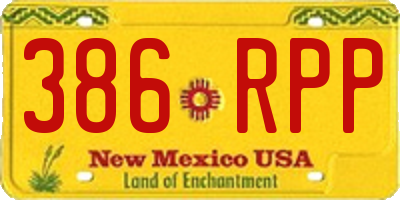 NM license plate 386RPP
