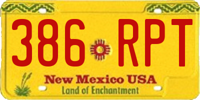 NM license plate 386RPT