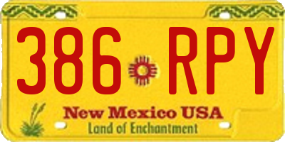 NM license plate 386RPY