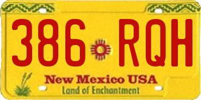 NM license plate 386RQH