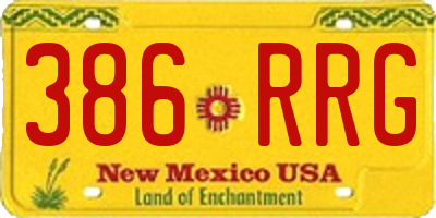 NM license plate 386RRG
