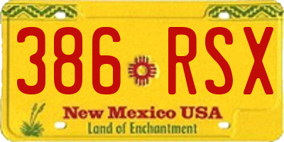 NM license plate 386RSX