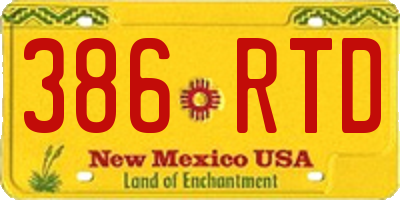 NM license plate 386RTD