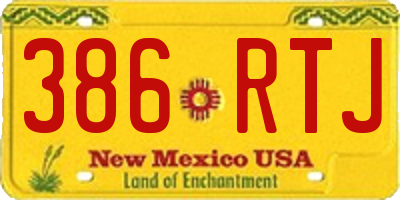 NM license plate 386RTJ