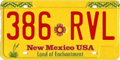 NM license plate 386RVL
