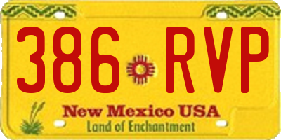 NM license plate 386RVP