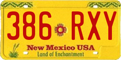 NM license plate 386RXY