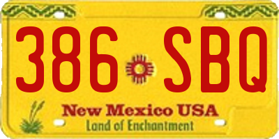NM license plate 386SBQ