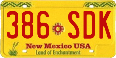 NM license plate 386SDK