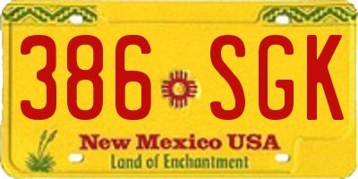 NM license plate 386SGK