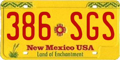 NM license plate 386SGS