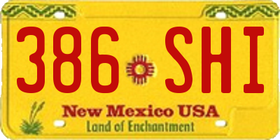 NM license plate 386SHI