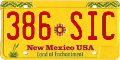NM license plate 386SIC