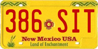 NM license plate 386SIT