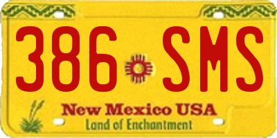 NM license plate 386SMS