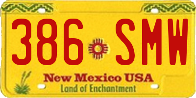 NM license plate 386SMW