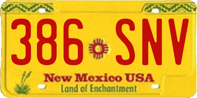 NM license plate 386SNV